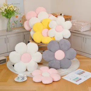 Plush daisy flower floor cushion soft comfy lazy seating pillow for living room sofa bay window
