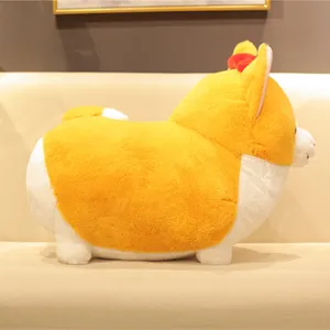 Cute short-legged corgi plush toy fat dog stuffed doll soft pillow gift for kids wholesale