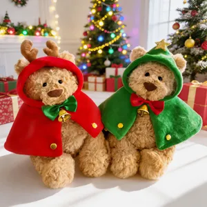 Kerst pluche teddybeer schattige cape knuffel speelgoed vakantie cadeau voor kinderen