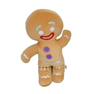 Cute gingerbread man plush toy, soft stuffed doll for kids and girls room decoration.