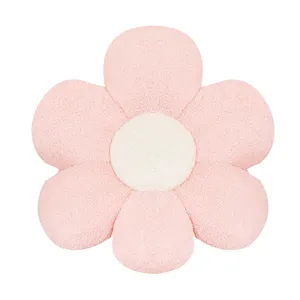 Soft plush daisy flower cushion pink floor pillow for home sofa bedroom bay window decor