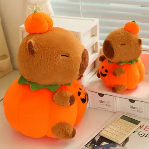 Halloween Pumpkin Capybara Plush Toy Cute Stuffed Animal Doll Soft Pillow Home Decor Gift