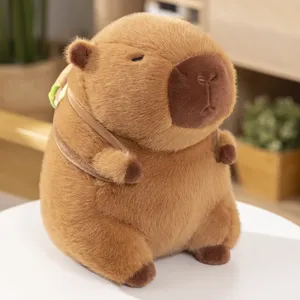 Leuke Capybara Pluche Speelgoed Rugzak Hamburger Gevulde Dierlijke Pop Zacht Kawaii Cartoon Cadeau Voor Kinderen