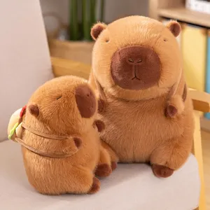 Schattige capibara pluche speelgoed met rugzak zachte gevulde dier pop cadeau voor kinderen