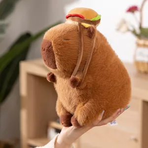 Schattige capybara pluche knuffel met leuk burgerhoedontwerp, zacht en knuffelbaar.