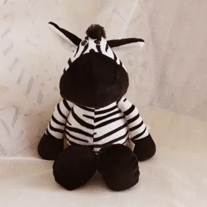 Cute black and white zebra plush toy, soft stuffed animal doll for kids and babies gift.