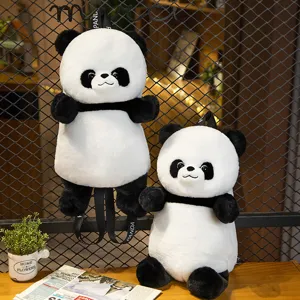 Zaino in peluche panda carino morbido cartone animato animale bambola borsa scuola per bambini.