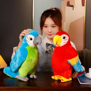 Stuffed simulation parrot plush toy cute bird doll home decoration birthday gift