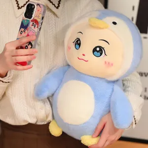 Cute penguin plush toy cute baby doll soft stuffed animal children doll detail view