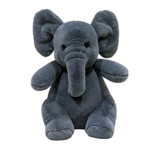 Gris elefante peluche animal suave tierno muñeca para niños regalo decoración cuarto