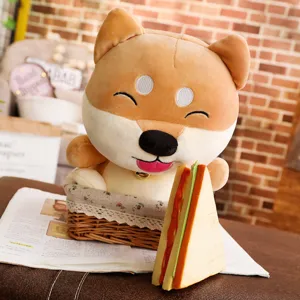 Cute Shiba Inu plush toy with a soft sandwich pillow, perfect kids gift and home decor item.