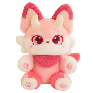 Süßer rosa kleiner Teufel Fuchs Plüschtier Stofftier weiches Kuscheltier für Kinder