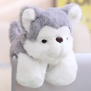 Schattige grijze husky pluche slap armband speelgoed, zachte pols pop voor kinderen.