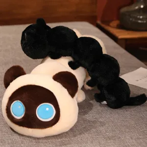 Cute cat caterpillar plush toy long soft kitten doll stuffed animal gift for kids and home