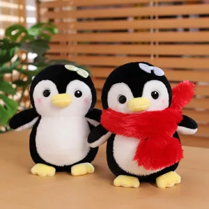 Simpatico Pinguino Peluche Animale Peluche Bambola Con Sciarpa Morbido Cartone Animato Kawaii Cuscino Bambini Regalo Di Compleanno Per Bambini