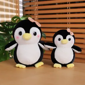 Simpatico pinguino di peluche animali imbottiti giocattoli morbidi bambola con fiocco regalo
