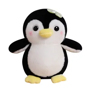 Simpatico pinguino di peluche con papillon, morbido giocattolo e bambola regalo per bambini.