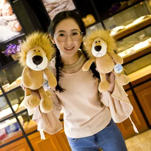 Cute plush lion toy stuffed animal doll with fluffy mane, perfect gift for children.