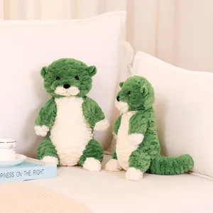 Cute green otter plush toy soft stuffed animal doll for kids gift home decoration cozy
