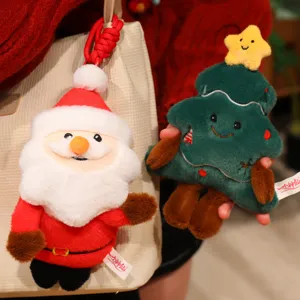 Weihnachten Weihnachtsmann und Tannenbaum Plüsch Schlüsselanhänger für schöne Feiertage.