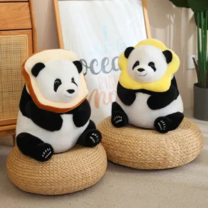 Adorables peluches de panda pan flor muñeca de peluche suave decoración regalo juguete