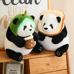 Lindo peluche de panda animal de peluche panda pan lindo y panda té de leche imagen