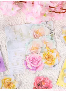 Set di note adesive floreali blocchi memo decorativi cancelleria per collage