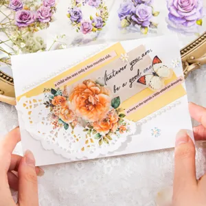 Beautiful flower series PET tape journaling sticker for decorative collage and craft use.