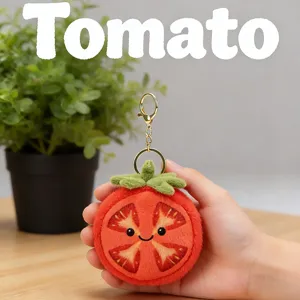 Porte-clés en peluche tomate mignon jouet en peluche dessin animé pendentif de sac à dos.