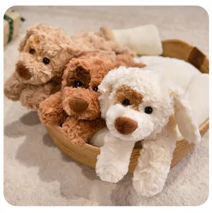 Cute soft lying puppy plush toy stuffed animal cozy dog doll gift for kids and girls