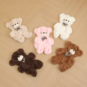 Cute Stuffed Teddy Bear Plush Toy Unfilled Skin Shell DIY Soft Animal Doll With Bowknot Kids Room Decor