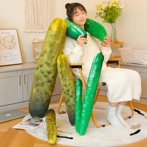 Giant realistic cucumber plush pillow funny vegetable stuffed toy soft doll for home decoration