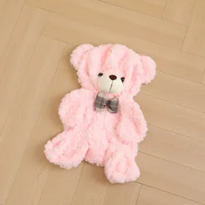 Pink teddy bear plush toy empty skin detail, cute stuffed animal shell for DIY crafting.
