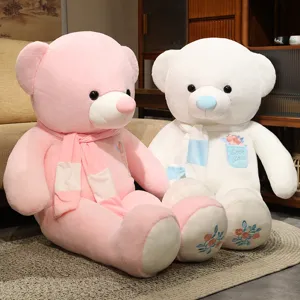 Peluche orsacchiotto giocattoli simpatici animali di stoffa con morbida sciarpa e ricamo