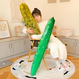 Giant cucumber plush toy cute pickle doll soft stuffed pillow for home decor and kids gift.