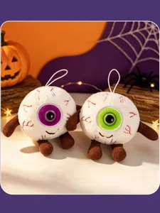 Joli jouet en peluche globe oculaire d'Halloween monstre effrayant pendentif de sac