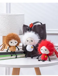 Fluschige Plüsch Puppe Schlüsselanhänger Trend Tasche Anhänger süßes Stofftier 3 Farben
