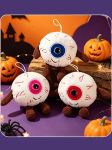 Pendentif peluche globe oculaire Halloween poupee porte-cles sac charme jouet peluche.