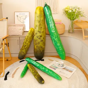 Giant plush cucumber toy realistic giant pickle pillow soft stuffed vegetable doll home decor