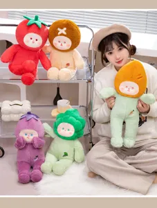 Cute vegetable fruit plush toy doll soft stuffed animal pillow cute gift for kids