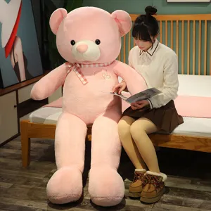 Giant pink teddy bear plush toy soft stuffed animal large doll great companion gift