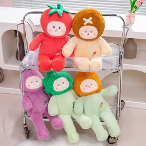 Cute Vegetable Plush Toy Stuffed Animal Soft Cartoon Cauliflower Carrot Mushroom Tomato Eggplant Doll Pillow Kids Gift
