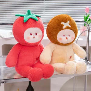 Cute vegetable and mushroom plush dolls set, soft stuffed toys for kids and home decor.
