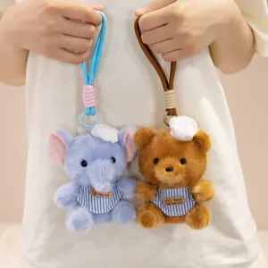 Süßer Plüsch Elefant und Bär Schlüsselanhänger Anhänger Stofftier Tasche Charm Geschenk