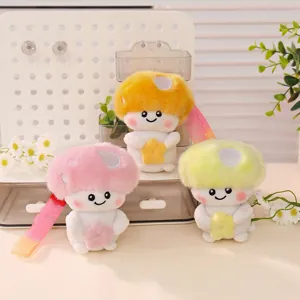 Χαριτωμένο μπρελόκ βελούδινο μανιτάρι, πολύχρωμη μαλακή κούκλα για τσάντες και κλειδιά.