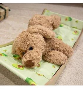 Cute soft lying puppy plush toy stuffed animal teddy dog doll for kids soothing gift
