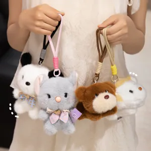 Simpatico Animale Giocattolo di Peluche Bambola di Peluche Morbido Kawaii Gatto Cane Coniglio Orso Topo Peluche Portachiavi Borsa Ciondolo Regalo Per Bambini
