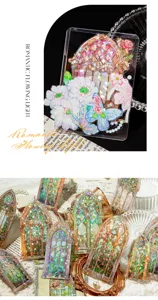 Momoe Moonlight Sonata series crystal 3D laser gold sticker pack for DIY journal crafts