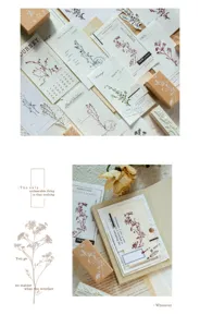 Vintage floral botanical wooden stamps and journaling cards scrapbooking material