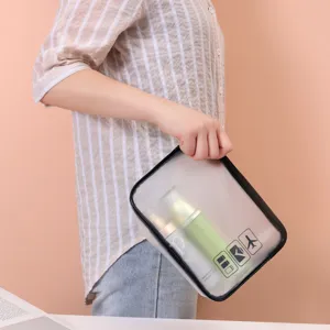 Mat Doorzichtige PVC Toiletzak Waterdichte Grote Capaciteit Reizen Cosmetische Tas Draagbare Opbergtas Make-up Organizer